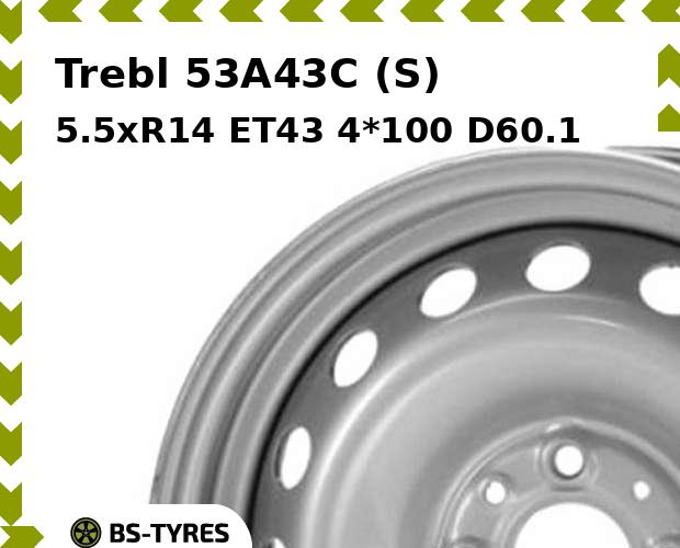 

Колесный диск Trebl, 53A43C (S) 5.5xR14 ET43 4*100 D60.1