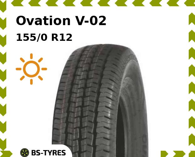 

Летние шины Ovation, V-02 155/0 R12C 88/86Q