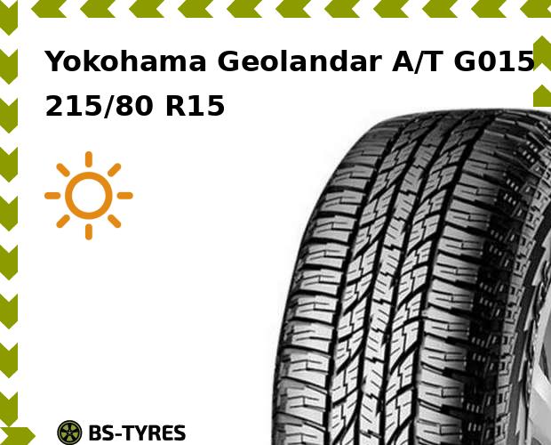 

Летние шины Yokohama, Geolandar A/T G015 215/80 R15 102S