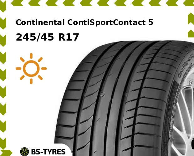 

Летние шины Continental, ContiSportContact 5 245/45 R17 95Y