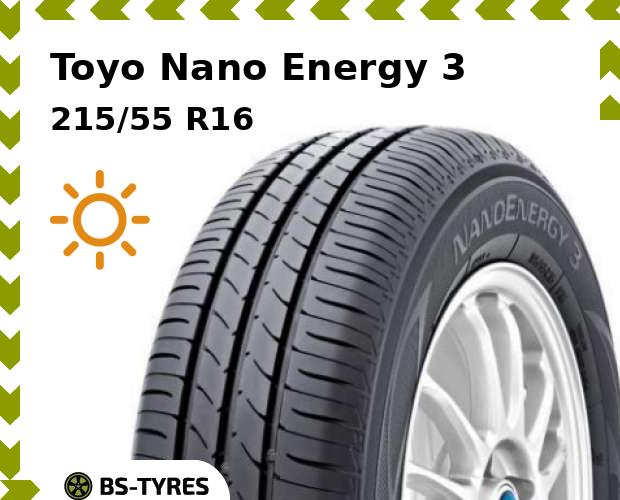 

Летние шины Toyo, Nano Energy 3 215/55 R16 93V