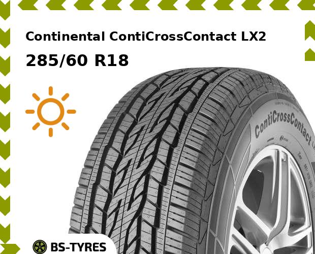 

Летние шины Continental, ContiCrossContact LX2 285/60 R18 116V