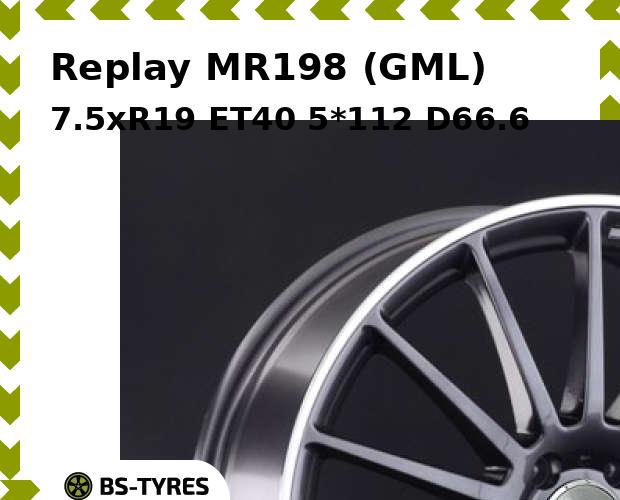 

Колесный диск Replay, MR198 (GML) 7.5xR19 ET40 5*112 D66.6