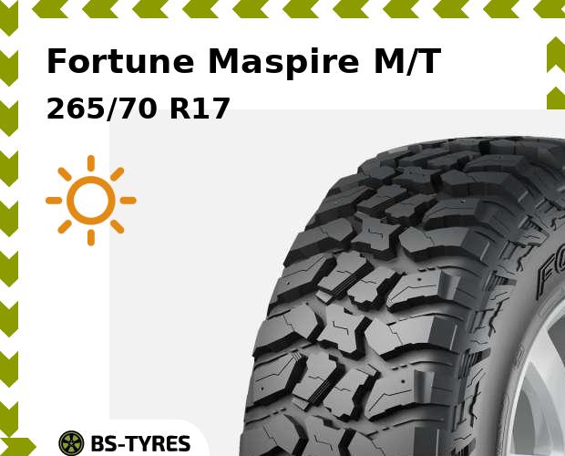 

Летние шины Fortune, Fortuna Maspire M/T 265/70 R17C 121/118Q