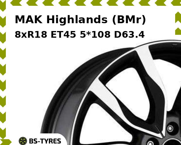 

Колесный диск MAK, Highlands (BMr) 8xR18 ET45 5*108 D63.4