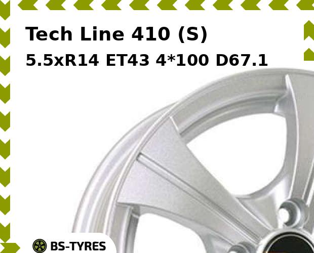

Колесный диск Tech Line, Tech-line 410 (S) 5.5xR14 ET43 4*100 D67.1
