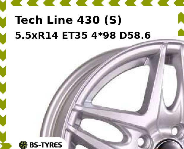 

Колесный диск Tech Line, Tech-line 430 (S) 5.5xR14 ET35 4*98 D58.6