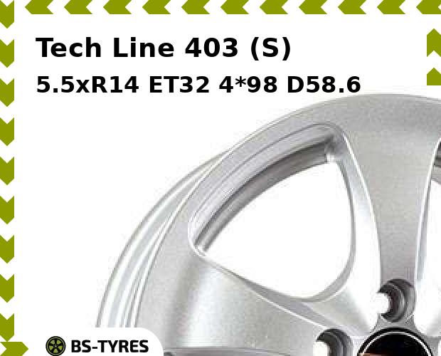 

Колесный диск Tech Line, Tech-line 403 (S) 5.5xR14 ET32 4*98 D58.6