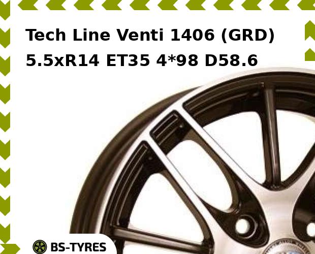 

Колесный диск Tech Line, Tech-line Venti 1406 (GRD) 5.5xR14 ET35 4*98 D58.6
