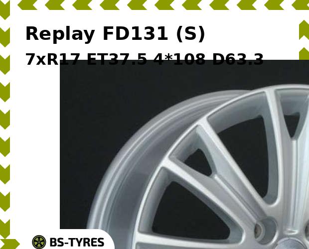 

Колесный диск Replay, FD131 (S) 7xR17 ET37.5 4*108 D63.3