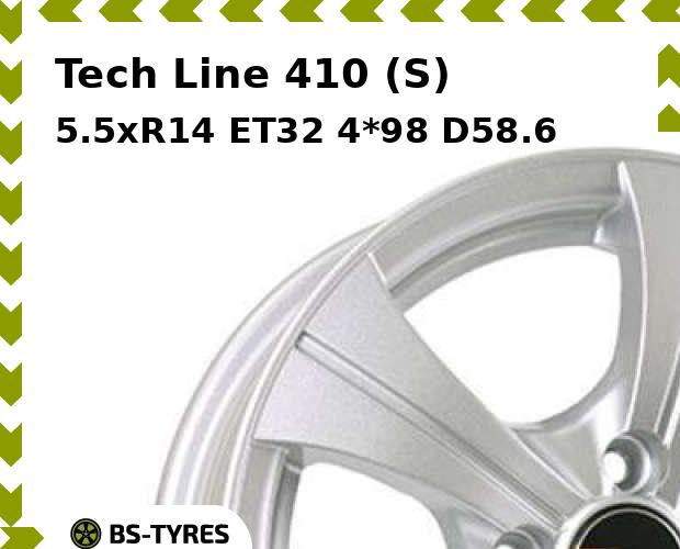 

Колесный диск Tech Line, Tech-line 410 (S) 5.5xR14 ET32 4*98 D58.6