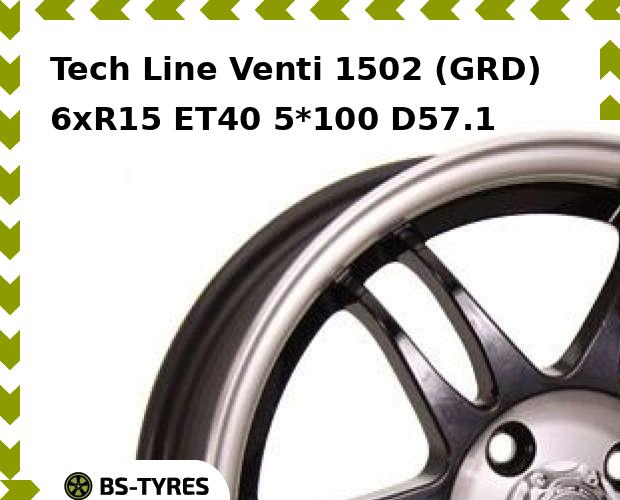 

Колесный диск Tech Line, Tech-line Venti 1502 (GRD) 6xR15 ET40 5*100 D57.1