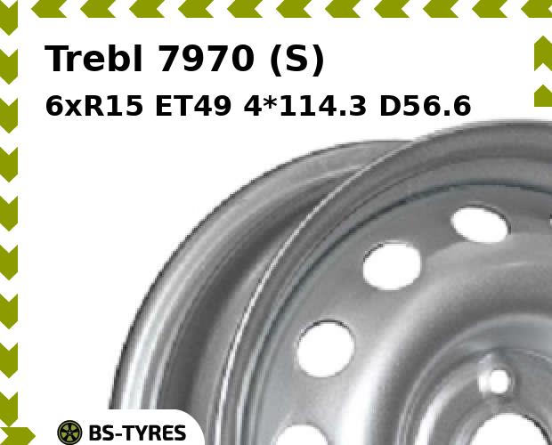 

Колесный диск Trebl, 7970 (S) 6xR15 ET49 4*114.3 D56.6