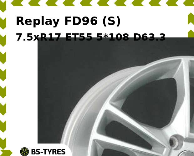 

Колесный диск Replay, FD96 (S) 7.5xR17 ET55 5*108 D63.3