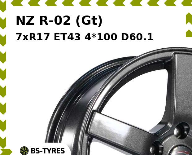

Колесный диск NZ, R-02 (Gt) 7xR17 ET43 4*100 D60.1
