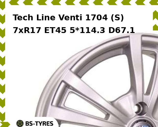 

Колесный диск Tech Line, Tech-line Venti 1704 (S) 7xR17 ET45 5*114.3 D67.1