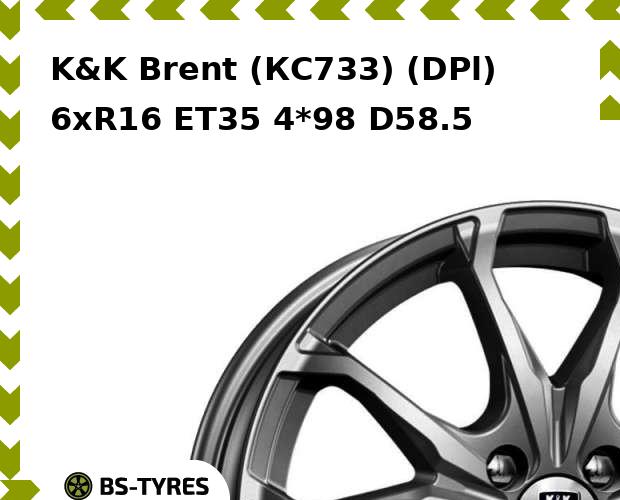 

Колесный диск K&K, Brent (КС733) (DPl) 6xR16 ET35 4*98 D58.5