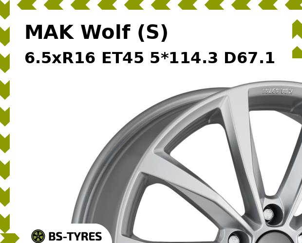

Колесный диск MAK, Wolf (S) 6.5xR16 ET45 5*114.3 D67.1