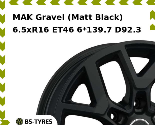 

Колесный диск MAK, Gravel (Matt Black) 6.5xR16 ET46 6*139.7 D92.3