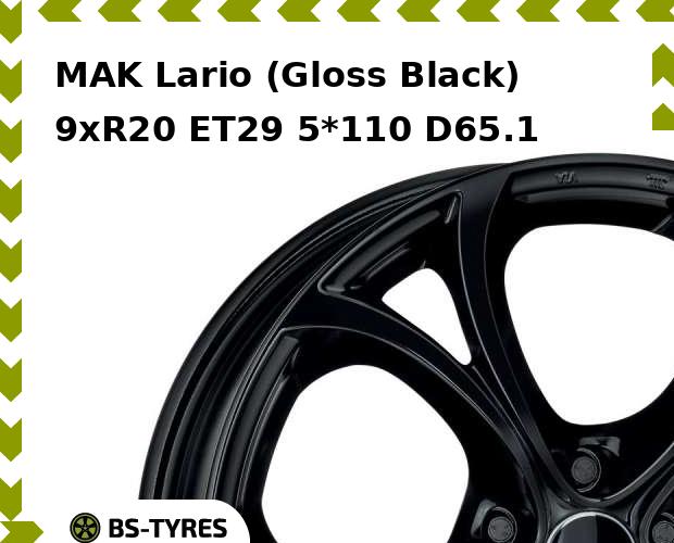 

Колесный диск MAK, Lario (Gloss Black) 9xR20 ET29 5*110 D65.1