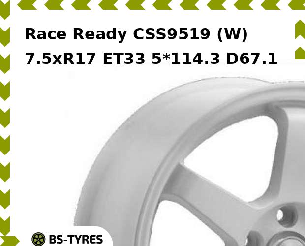 

Колесный диск Race Ready, CSS9519 (W) 7.5xR17 ET33 5*114.3 D67.1