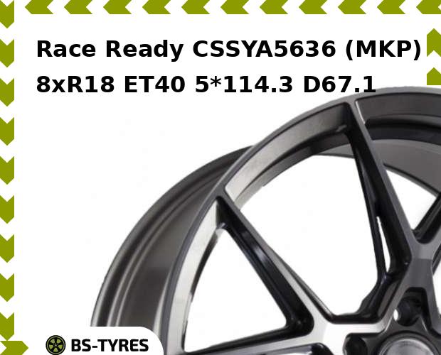 

Колесный диск Race Ready, CSSYA5636 (MKP) 8.0xR18 ET40 5*114.3 D67.1