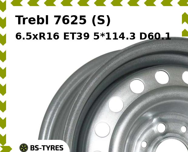 

Колесный диск Trebl, 7625 (S) 6.5xR16 ET39 5*114.3 D60.1