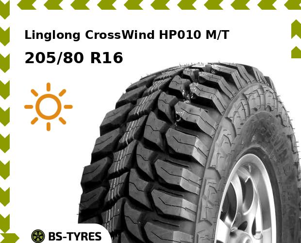 

Летние шины Linglong, CrossWind HP010 M/T 205/80 R16C 110/108Q