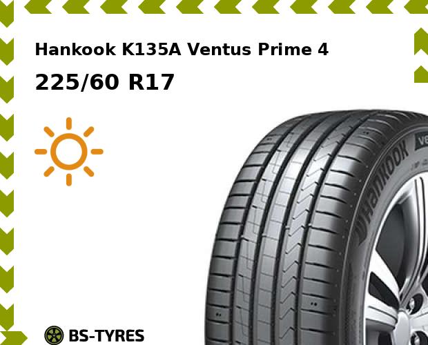 

Летние шины Hankook, K135A Ventus Prime 4 SUV 225/60 R17 99V