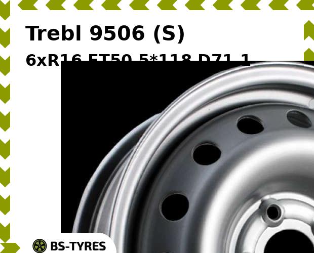 

Колесный диск Trebl, 9506 (S) 6xR16 ET50 5*118 D71.1