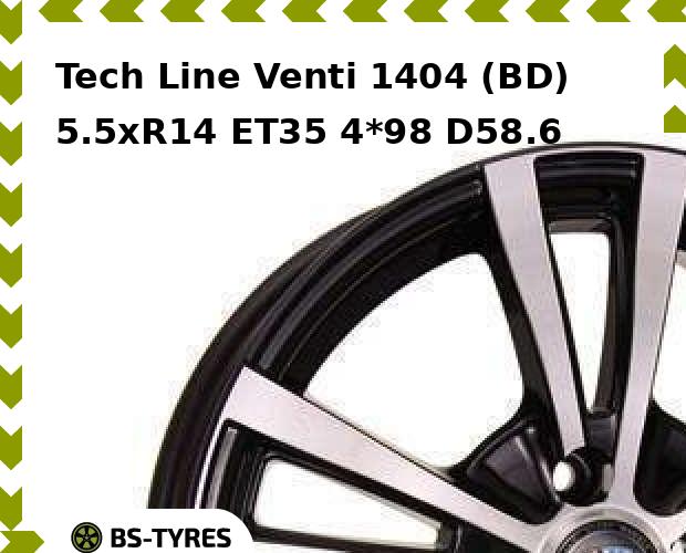 

Колесный диск Tech Line, Tech-line Venti 1404 (BD) 5.5xR14 ET35 4*98 D58.6