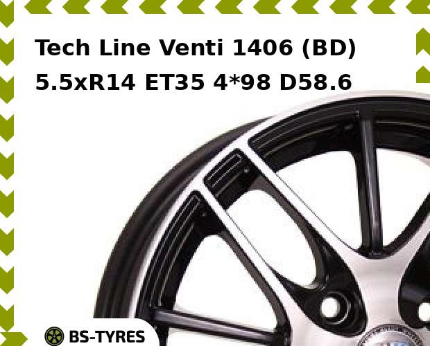 

Колесный диск Tech Line, Tech-line Venti 1406 (BD) 5.5xR14 ET35 4*98 D58.6
