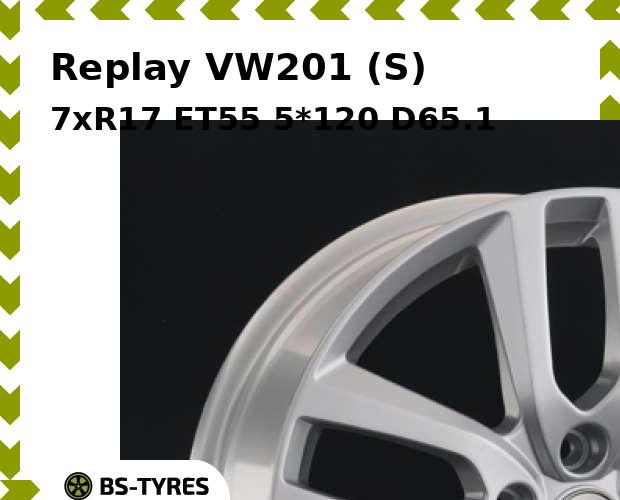 

Колесный диск Replay, VW201 (S) 7xR17 ET55 5*120 D65.1