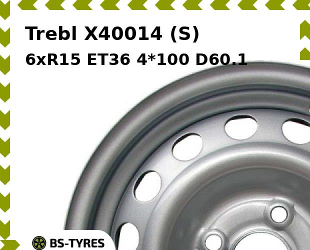 

Колесный диск Trebl, X40014 (S) 6xR15 ET36 4*100 D60.1