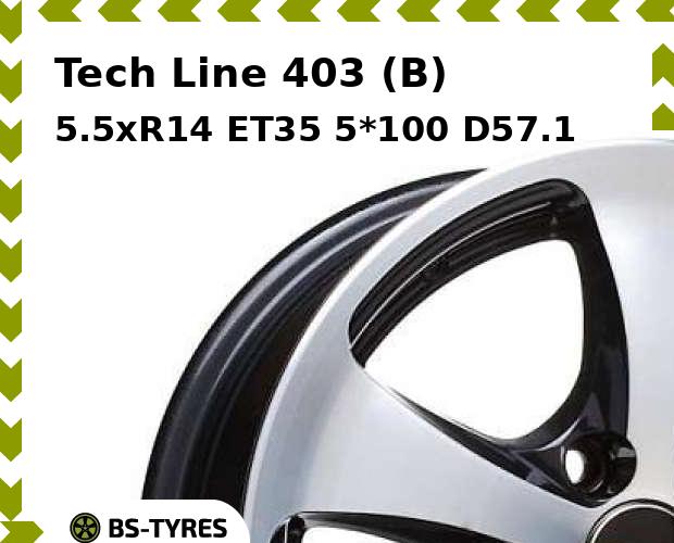 

Колесный диск Tech Line, 403 (B) 5.5xR14 ET35 5*100 D57.1