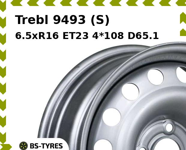 

Колесный диск Trebl, 9493 (S) 6.5xR16 ET23 4*108 D65.1