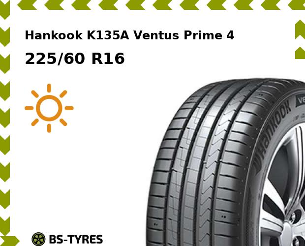 

Летние шины Hankook, K135A Ventus Prime 4 225/60 R16 98V