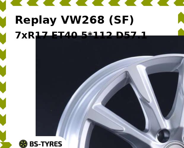 

Колесный диск Replay, VW268 (SF) 7xR17 ET40 5*112 D57.1