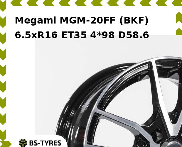 

Колесный диск Megami, MGM-20FF (BKF) 6.5xR16 ET35 4*98 D58.6