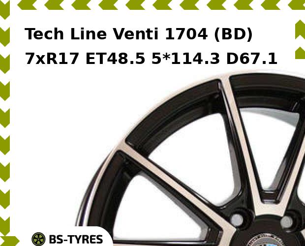 

Колесный диск Tech Line, Venti 1704 (BD) 7.0xR17 ET48.5 5*114.3 D67.1