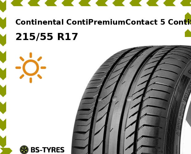 

Летние шины Continental, ContiPremiumContact 5 ContiSeal 215/55 R17 94W