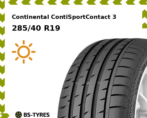 

Летние шины Continental, ContiSportContact 3 285/40 R19 103Y