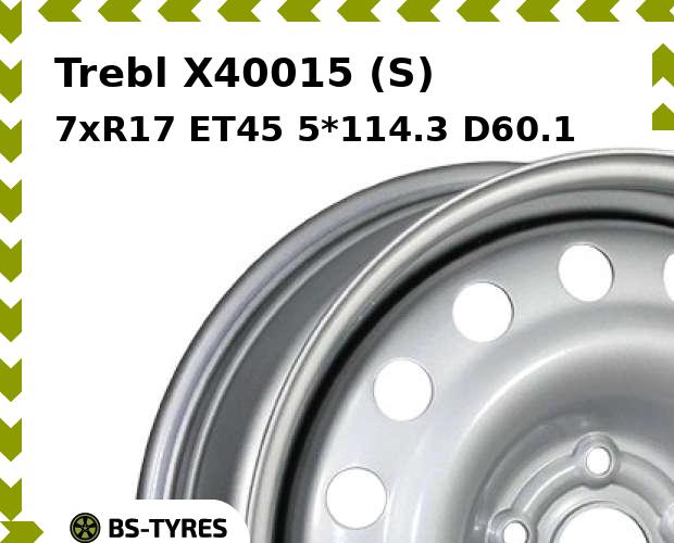 

Колесный диск Trebl, X40015 (S) 7xR17 ET45 5*114.3 D60.1
