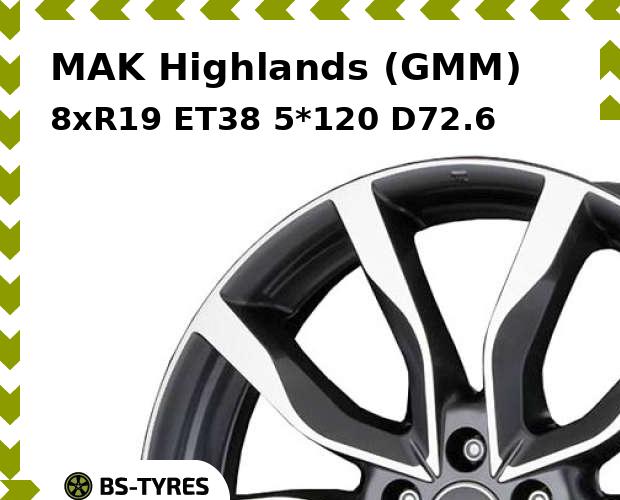 

Колесный диск MAK, Highlands (GMM) 8xR19 ET38 5*120 D72.6