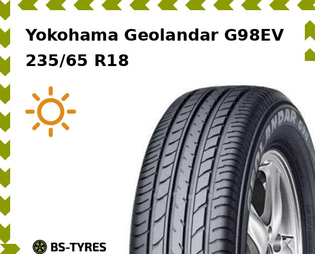 

Летние шины Yokohama, Geolandar G98EV 235/65 R18 106H