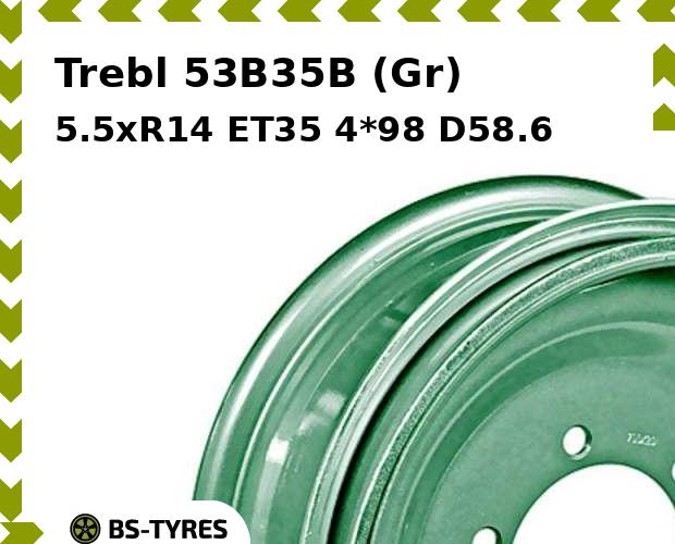 

Колесный диск Trebl, 53B35B (Gr) 5.5xR14 ET35 4*98 D58.6