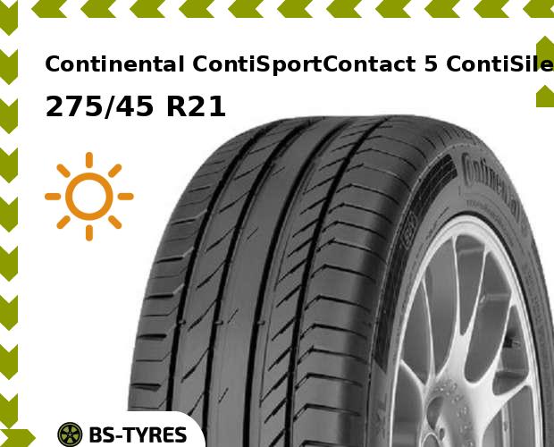 

Летние шины Continental, ContiSportContact 5 ContiSilent SUV 275/45 R21 110Y