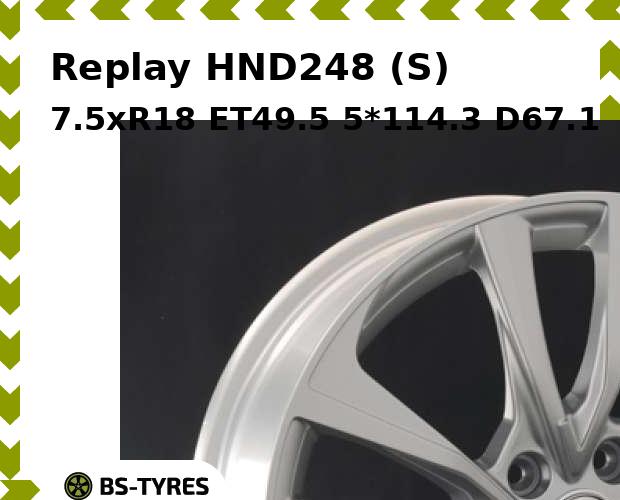 

Колесный диск Replay, HND248 (S) 7.5xR18 ET49.5 5*114.3 D67.1