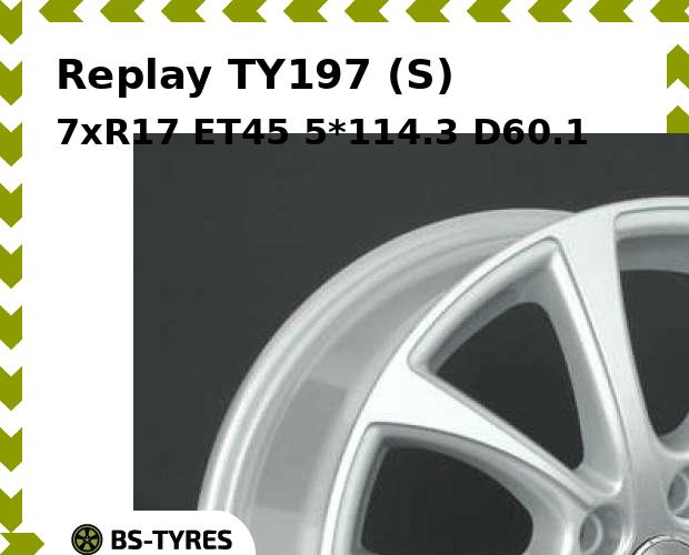 

Колесный диск Replay, TY197 (S) 7xR17 ET45 5*114.3 D60.1