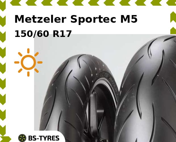 

Мотошины Metzeler, Sportec M5 150/60 R17 66H Задняя